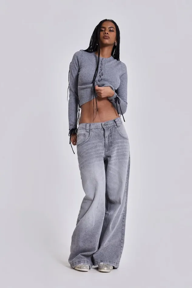 Jaded London Jeans Women Washed Grey Colossus Jeans Light Grey