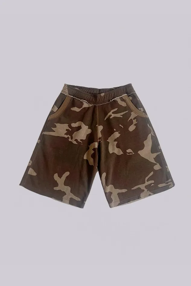 Jaded London Jorts and Shorts Men Camo Monster Jogger Shorts Camo