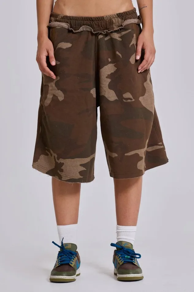 Jaded London Jorts and Shorts Men Camo Monster Jogger Shorts Camo