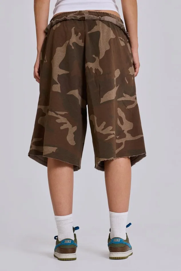Jaded London Jorts and Shorts Men Camo Monster Jogger Shorts Camo