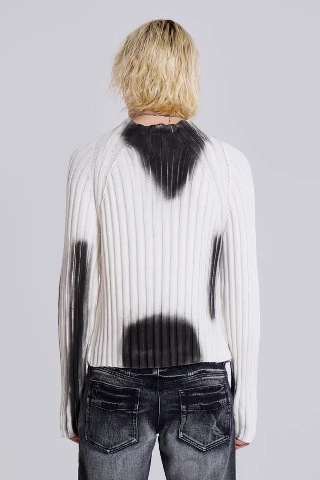 Jaded London Knitwear Men White Asymmetric Luster Knit White
