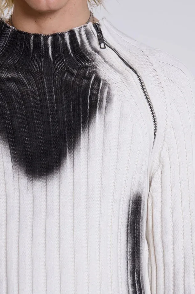 Jaded London Knitwear Men White Asymmetric Luster Knit White