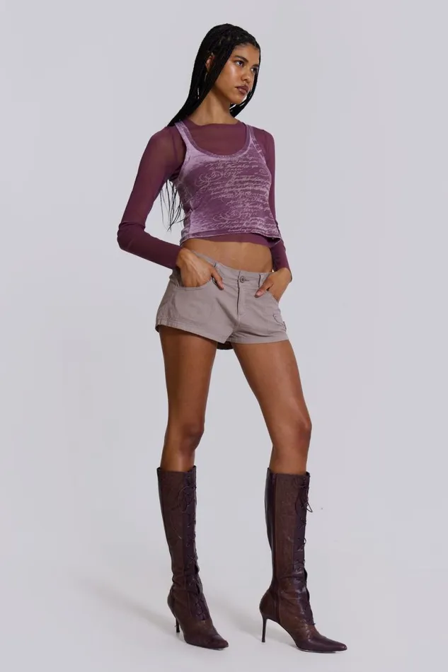 Jaded London Long Sleeve Tops Women Lia Top In Magenta Purple