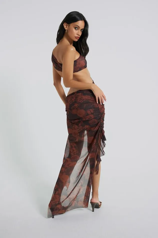 Jaded London Maxi Dresses Women Athena One Shoulder Draped Maxi Dress Black