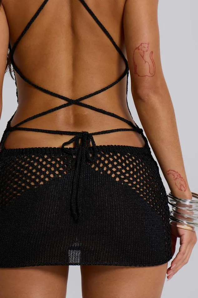 Jaded London Mini Dresses Women Dixu Backless Knit Mini Dress Black