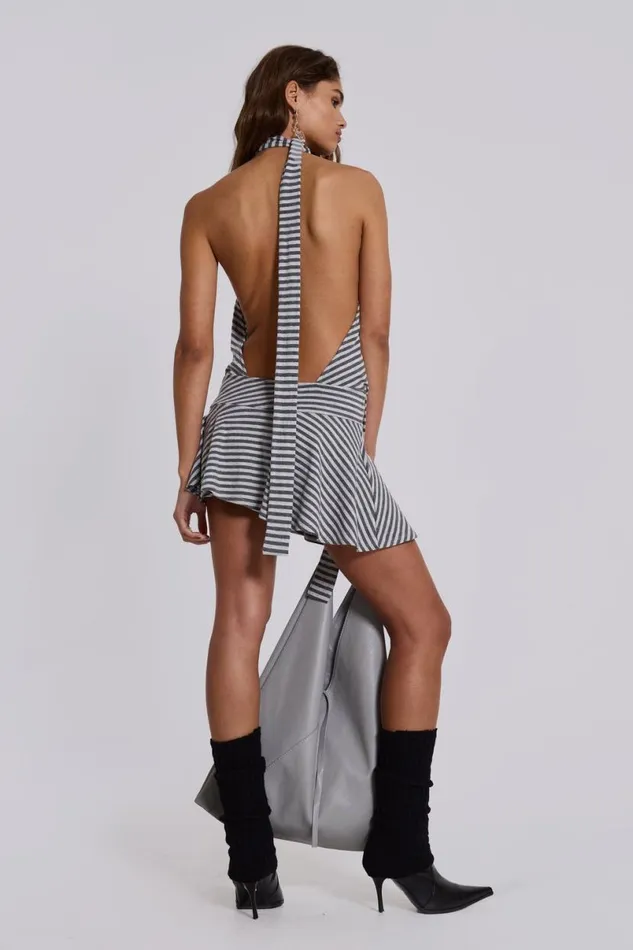 Jaded London Mini Dresses Women Enya Backless Mini Dress In Steel Multi