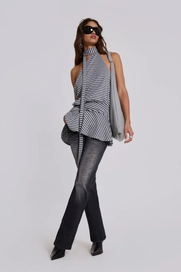 Jaded London Mini Dresses Women Enya Backless Mini Dress In Steel Multi