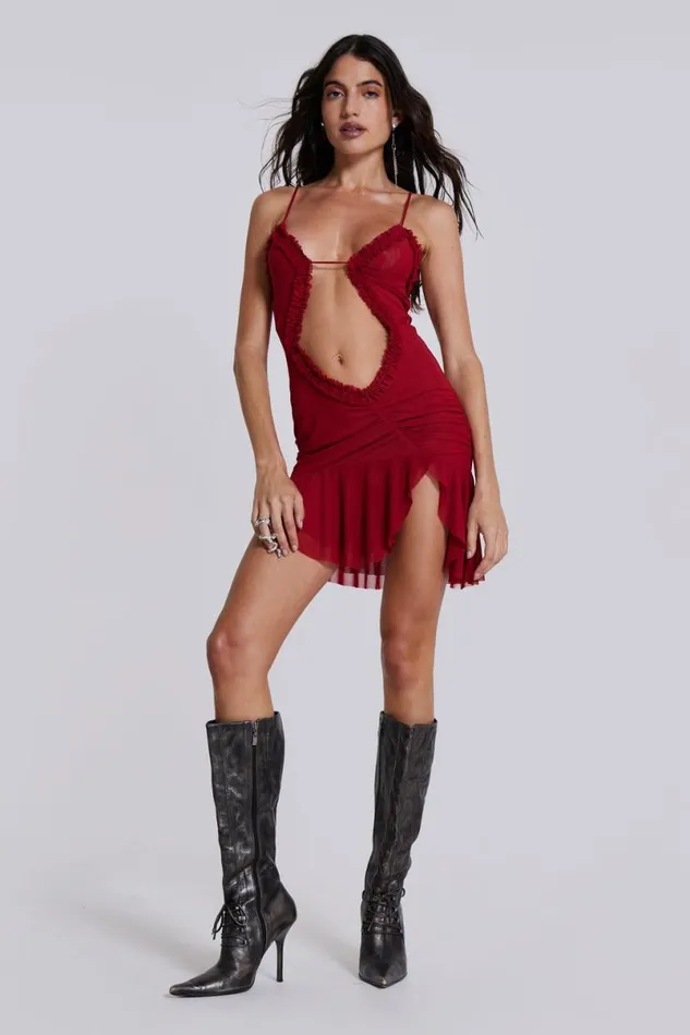 Jaded London Mini Dresses Women Scarlett Red Mini Fatale Dress Red