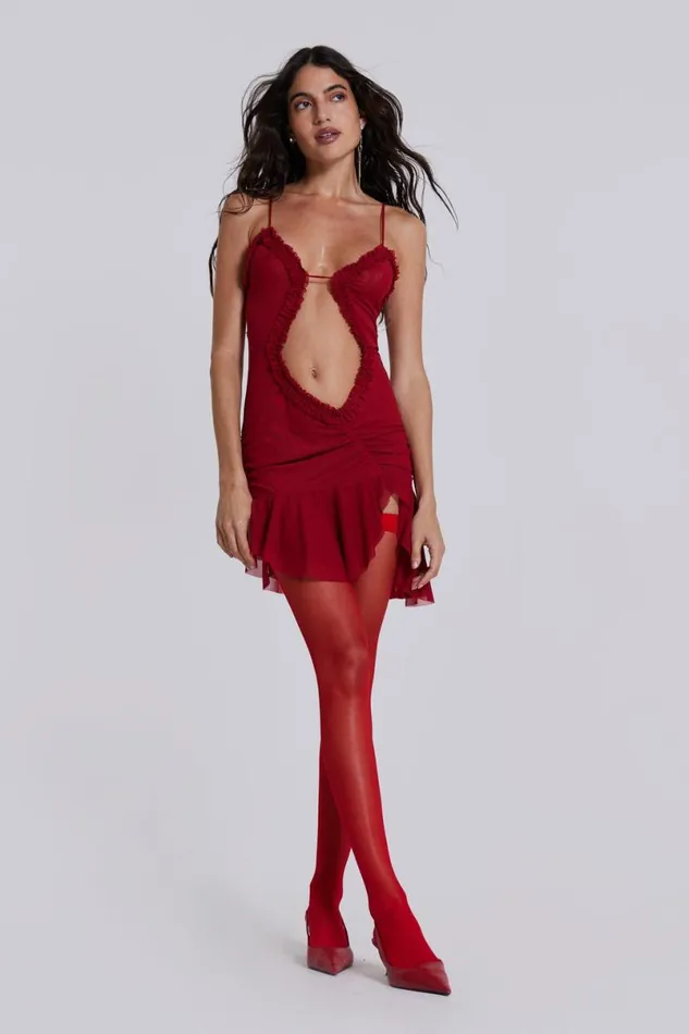 Jaded London Mini Dresses Women Scarlett Red Mini Fatale Dress Red