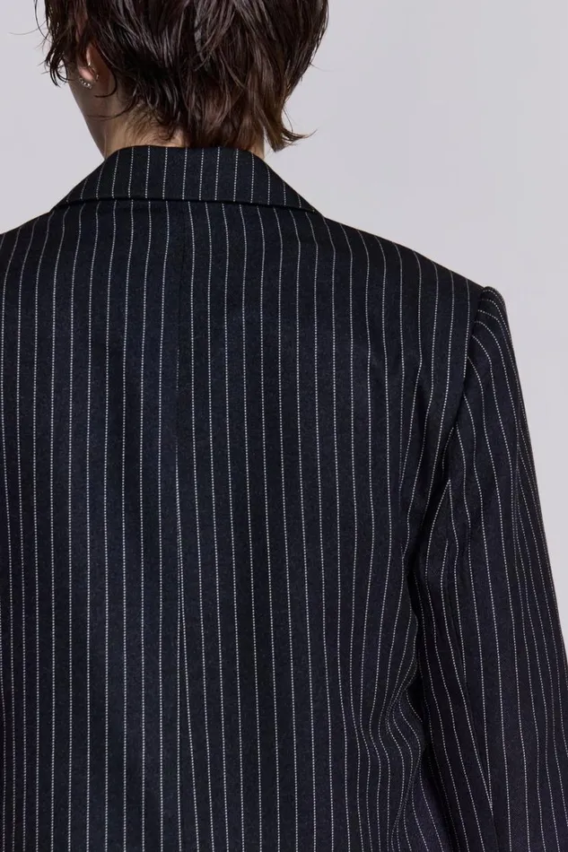 Jaded London Outerwear Men Slim Fit Pinstripe Blazer