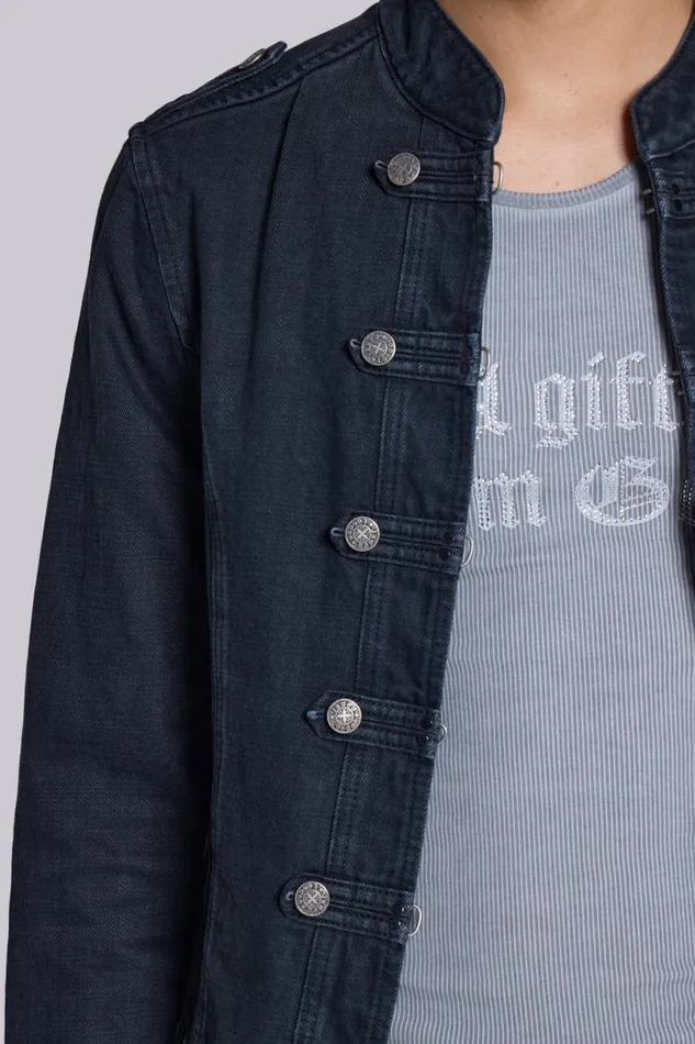 Jaded London Outerwear Men Washed Black Rebel Jacket Black
