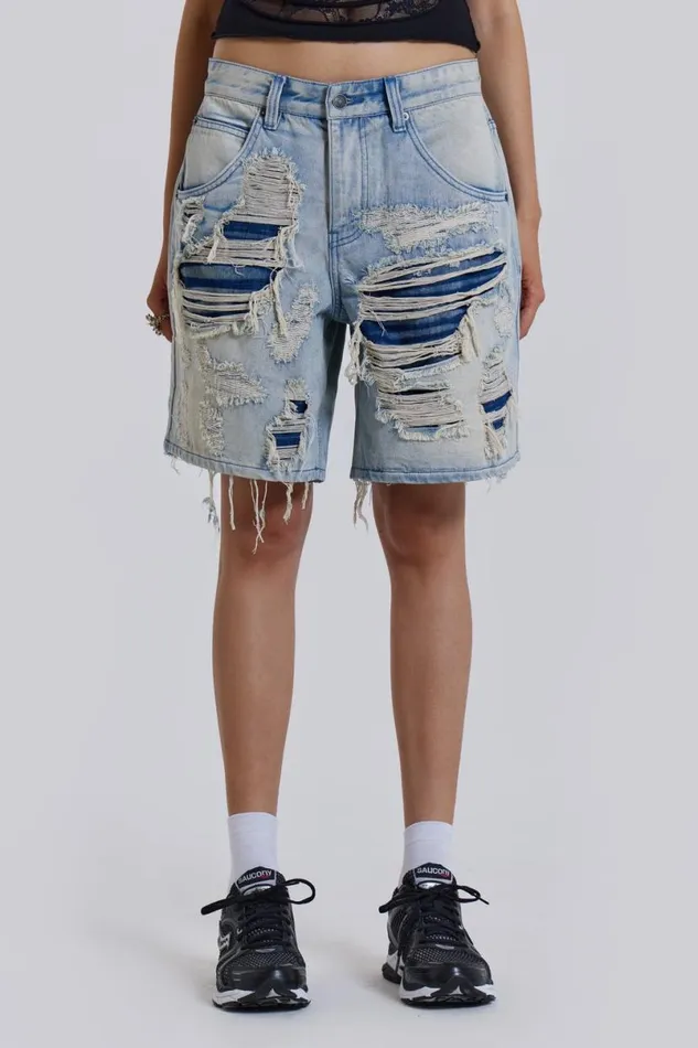 Jaded London Shorts and Jorts Women Vault Denim Shorts Blue