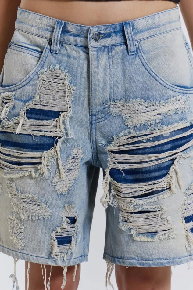 Jaded London Shorts and Jorts Women Vault Denim Shorts Blue