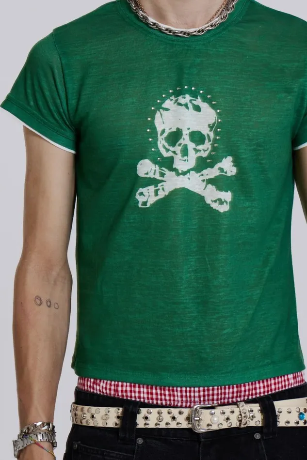 Jaded London TShirts and Vests Men Bones Tee Green