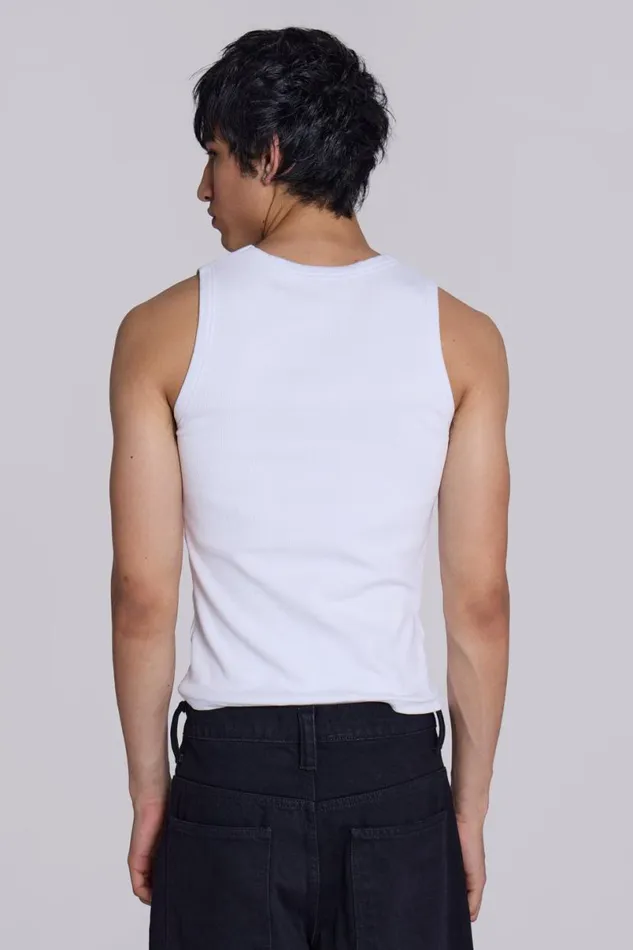 Jaded London TShirts and Vests Men Flaming Heart Vest White