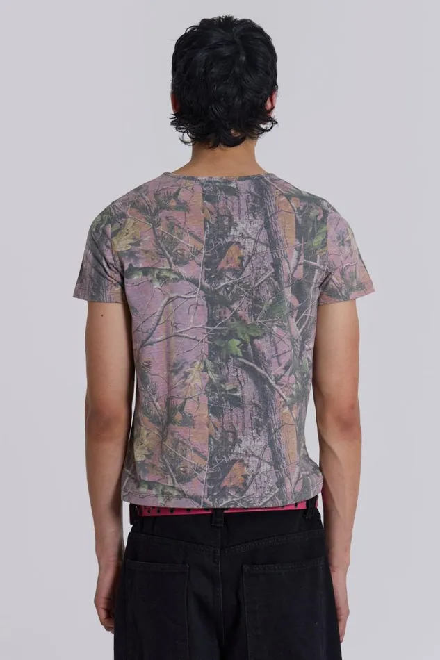 Jaded London TShirts and Vests Men Lost and Found Camo Tee Pink