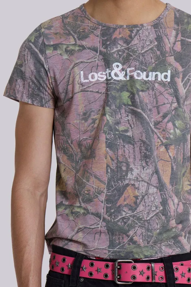 Jaded London TShirts and Vests Men Lost and Found Camo Tee Pink