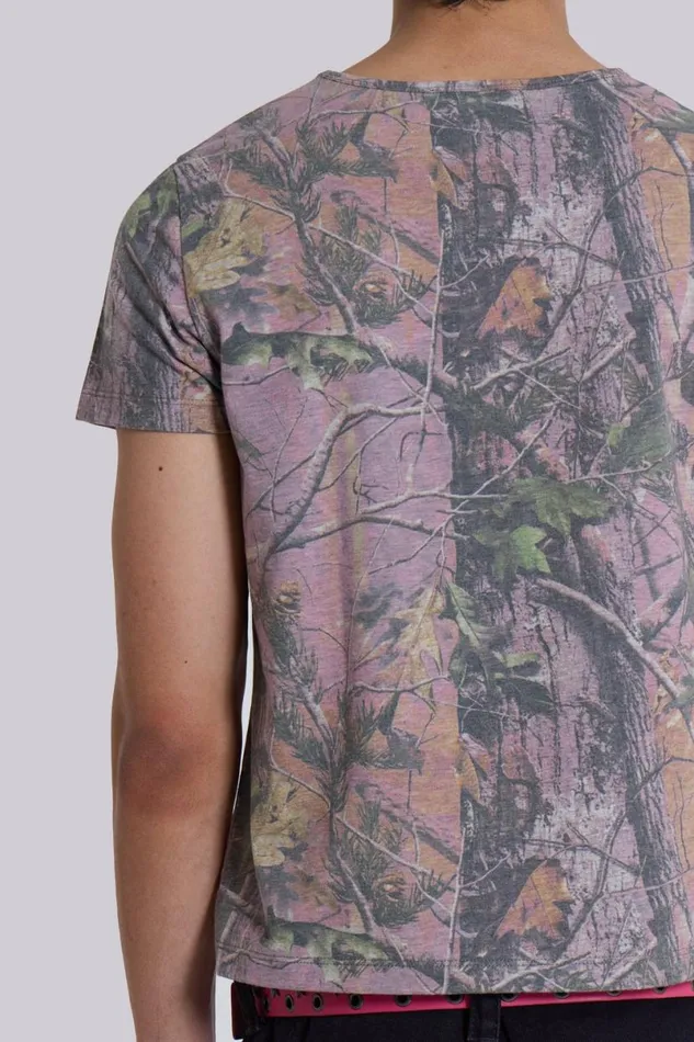 Jaded London TShirts and Vests Men Lost and Found Camo Tee Pink