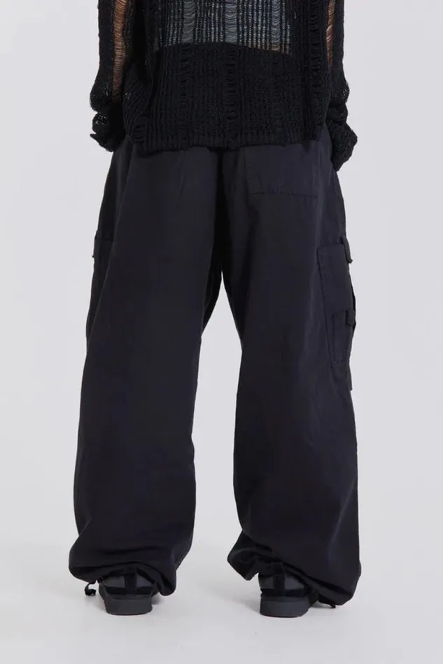 Jaded London Trousers and Pants Women Black Parachute Cargo Pants Black