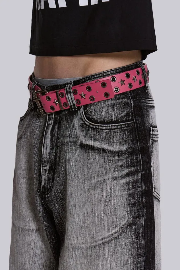Jaded London Unisex UnisexWomen Black White Wash XL Colossus Jeans Black