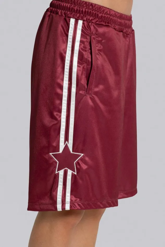 Jaded London Unisex UnisexWomen Burgundy Alyx Longline Football Shorts Red