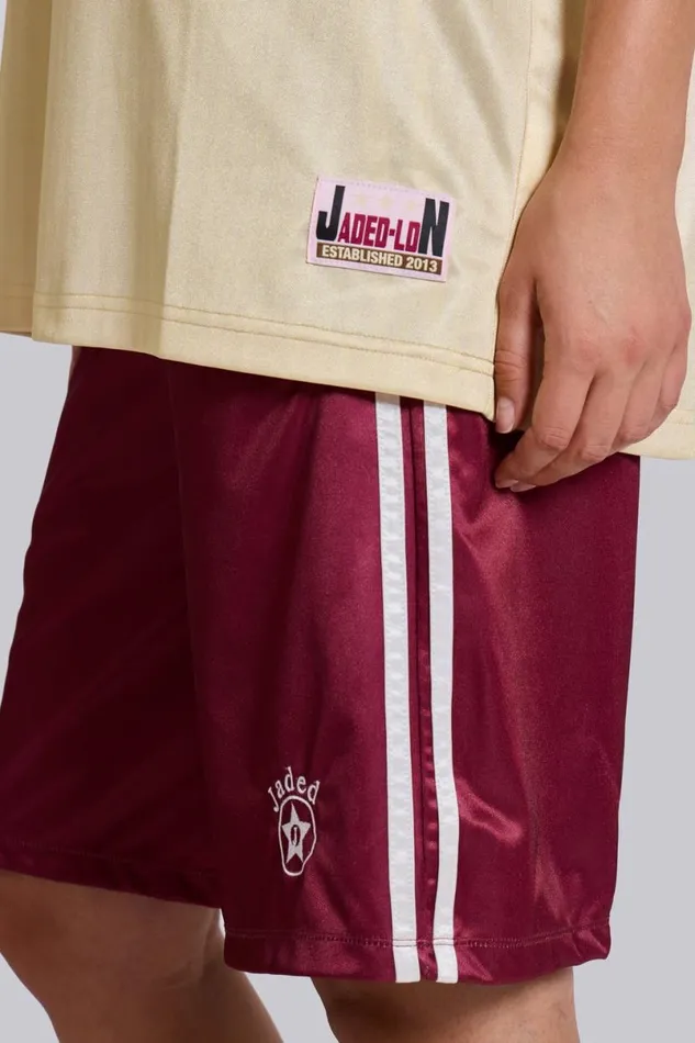 Jaded London Unisex UnisexWomen Burgundy Alyx Longline Football Shorts Red