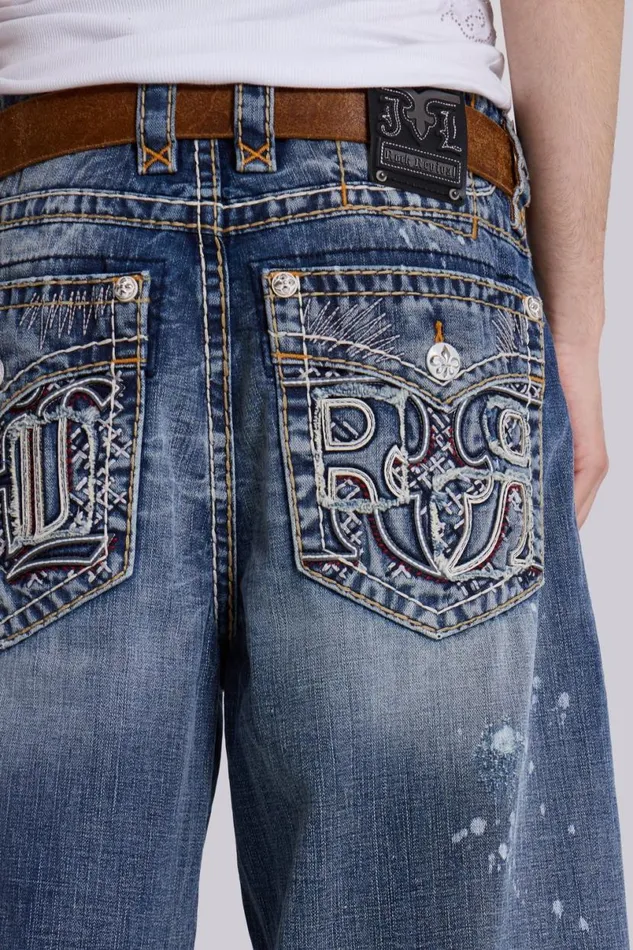 Jaded London Unisex UnisexWomen Rock Revival Axel Colossus Jeans Blue