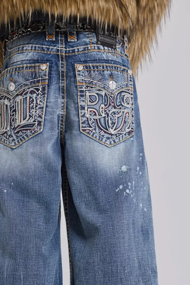 Jaded London Unisex UnisexWomen Rock Revival Axel Colossus Jeans Blue