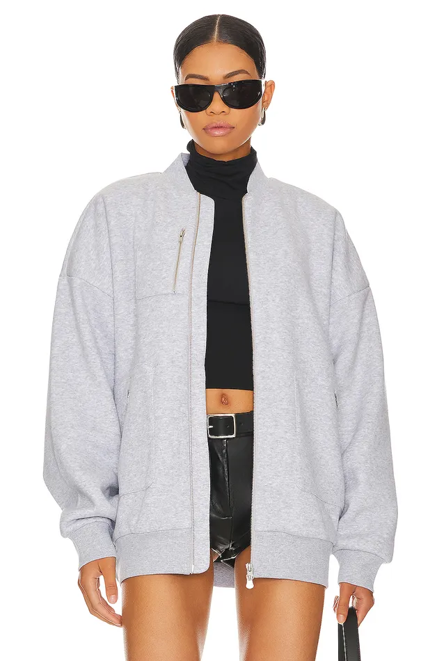 Jaida Bomber Jacket Heather Grey Women Lovers and Friends Jackets and Coats
