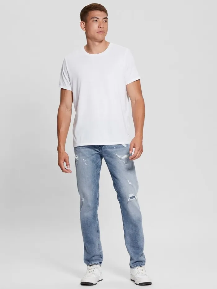 Jeans and Denim GUESS Men Eco RipandRepair Tapered Jeans Jet Stream Jeans and Denim GUESS Men Eco RipandRepair Tapered Jeans Jet Stream
