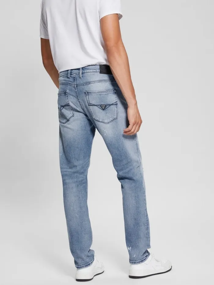 Jeans and Denim GUESS Men Eco RipandRepair Tapered Jeans Jet Stream Jeans and Denim GUESS Men Eco RipandRepair Tapered Jeans Jet Stream