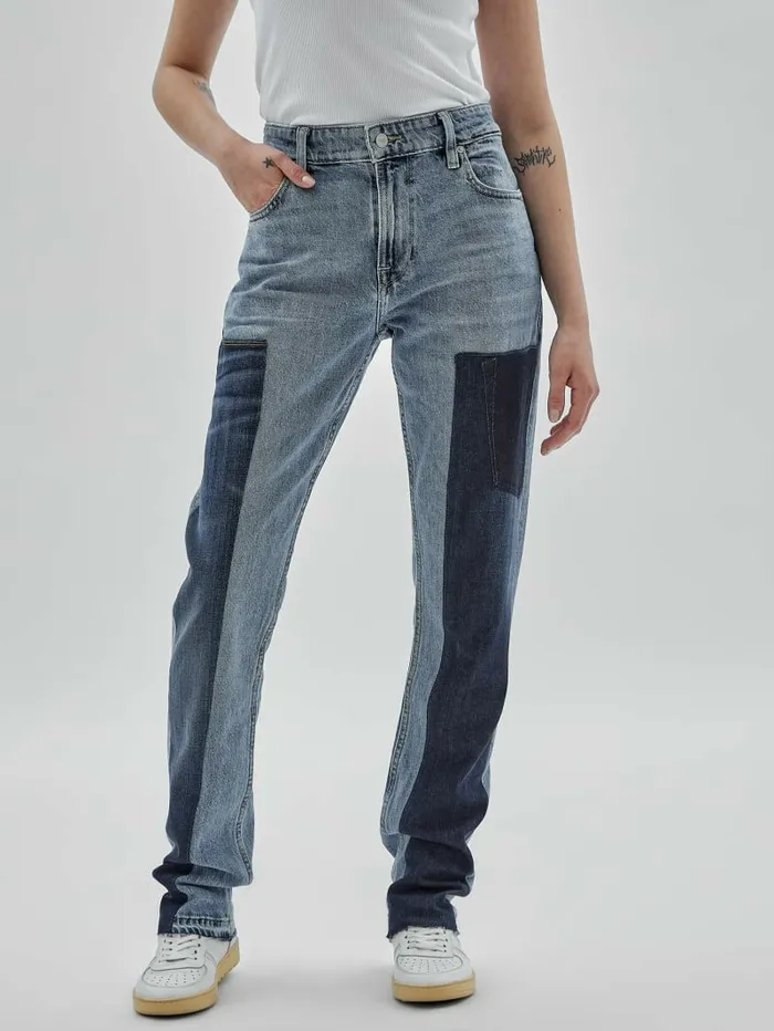 Jeans and Denim GUESS Women GUESS Originals x Homeboy Upcycled Paneled Jeans Upcycled Denim Multi Jeans and Denim GUESS Women GUESS Originals x Homeboy Upcycled Paneled Jeans Upcycled Denim Multi