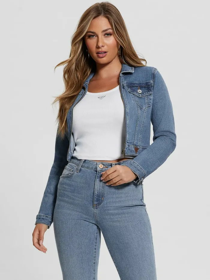 Jeans and Denim Sexy Crop Denim Jacket Boca Blue 8211 GUESS Women Jeans and Denim Sexy Crop Denim Jacket Boca Blue 8211 GUESS Women