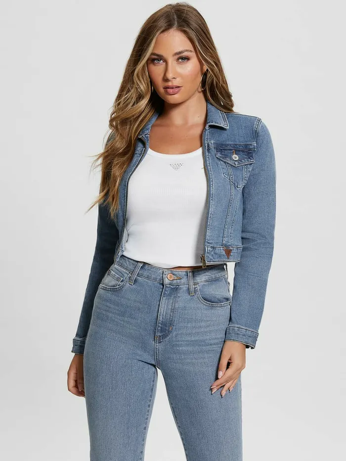 Jeans and Denim Sexy Crop Denim Jacket Boca Blue 8211 GUESS Women Jeans and Denim Sexy Crop Denim Jacket Boca Blue 8211 GUESS Women