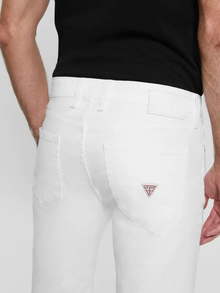 Jeans and Denim Slim Destroyed Denim Shorts Optic White Destroy 8211 GUESS Men Jeans and Denim Slim Destroyed Denim Shorts Optic White Destroy 8211 GUESS Men