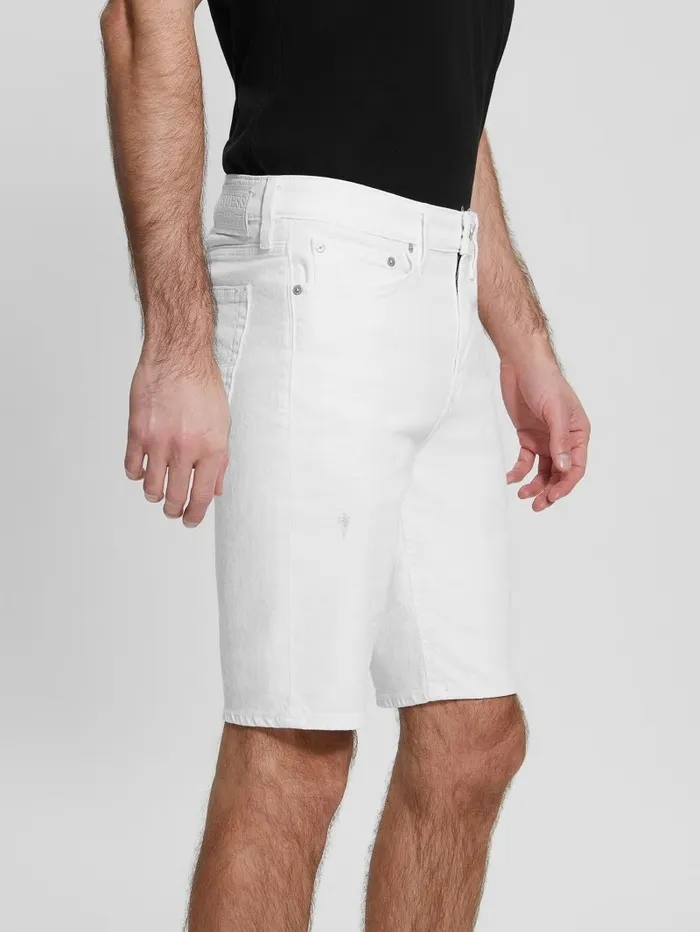 Jeans and Denim Slim Destroyed Denim Shorts Optic White Destroy 8211 GUESS Men Jeans and Denim Slim Destroyed Denim Shorts Optic White Destroy 8211 GUESS Men