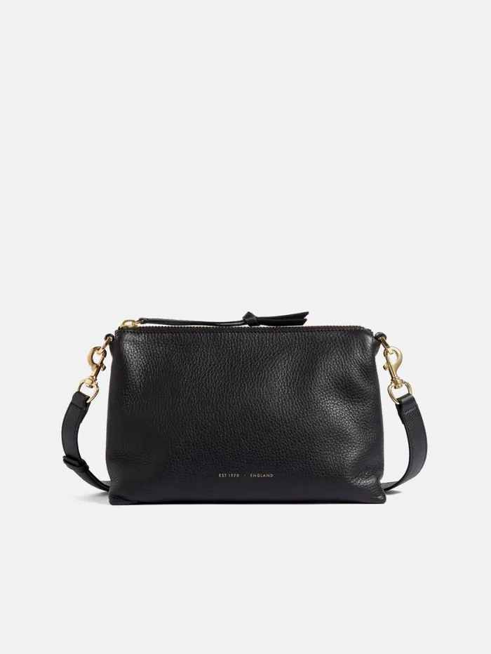 Jigsaw Ava Pebble Leather Crossbody Black Women Bags