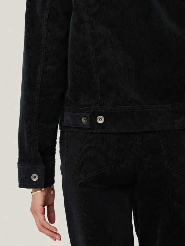 Jigsaw Boxy Cord Trucker Jacket Navy Women Coats and Jackets