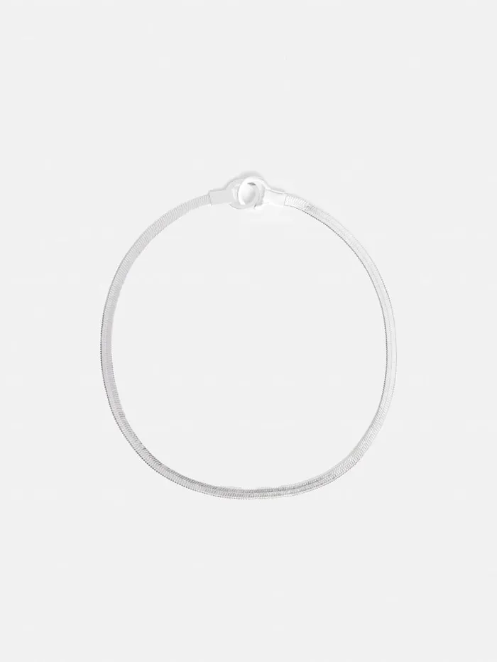 Jigsaw Chunky Snake Chain Necklace Silver Women Jewellery