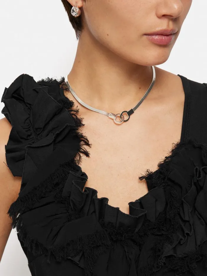 Jigsaw Chunky Snake Chain Necklace Silver Women Jewellery