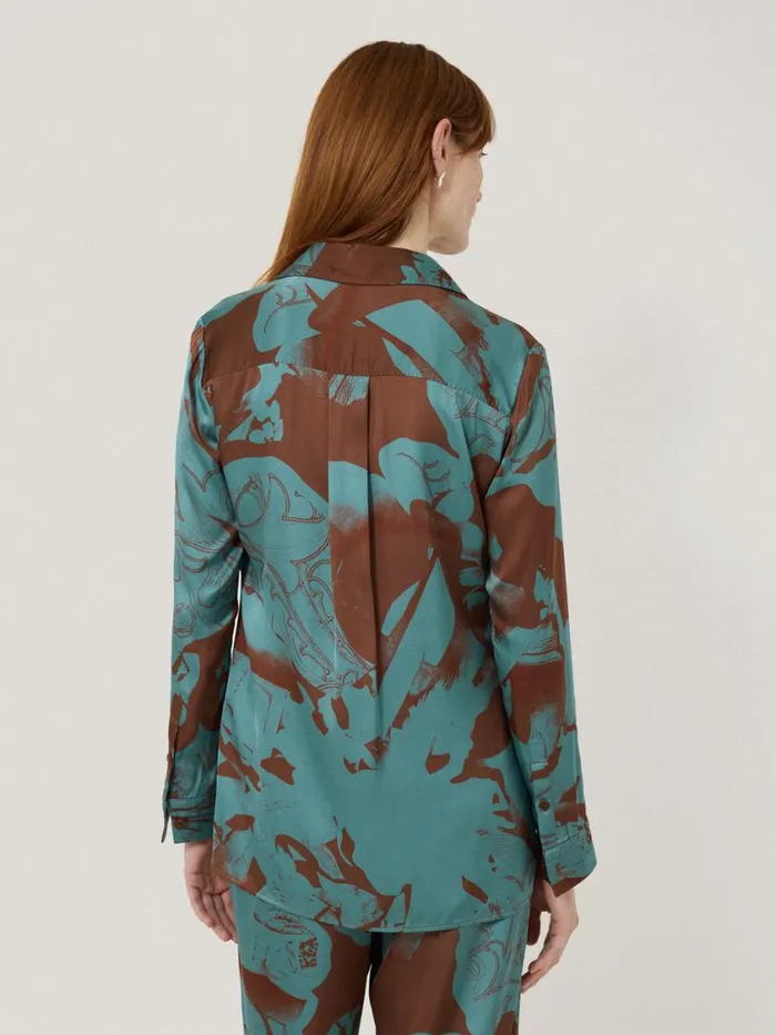 Jigsaw Collage Stitch Detail Shirt Blue Women Shirts and Tops