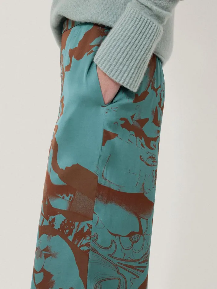 Jigsaw Collage Stitch Detail Trouser Blue Women Trousers