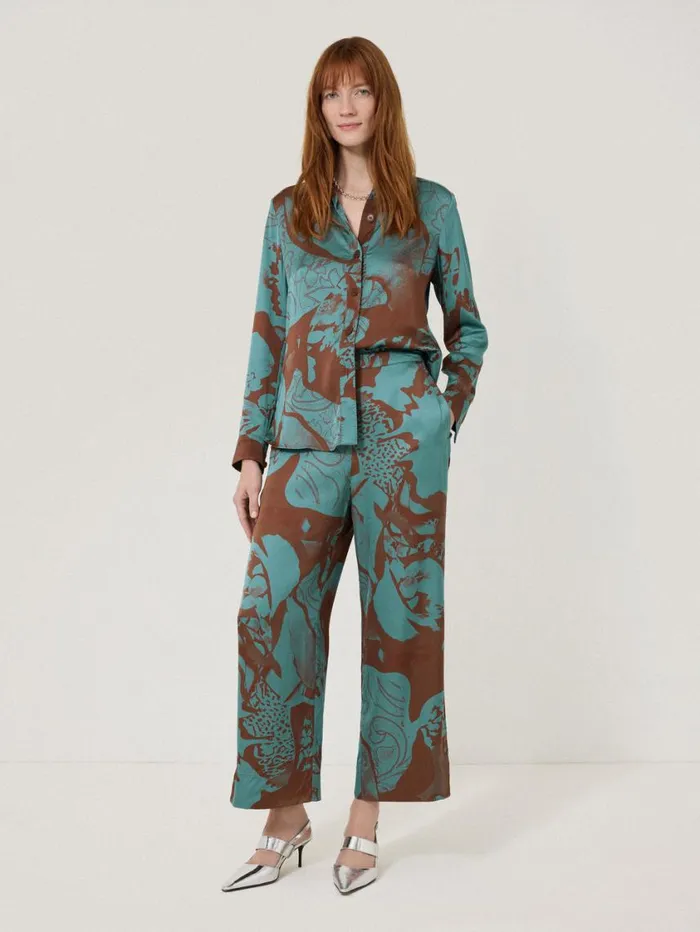 Jigsaw Collage Stitch Detail Trouser Blue Women Trousers