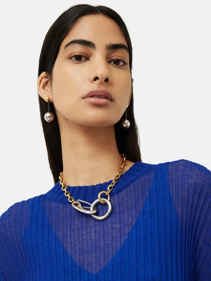 Jigsaw Collagerie Two Toned Necklace Gold Women Jewellery