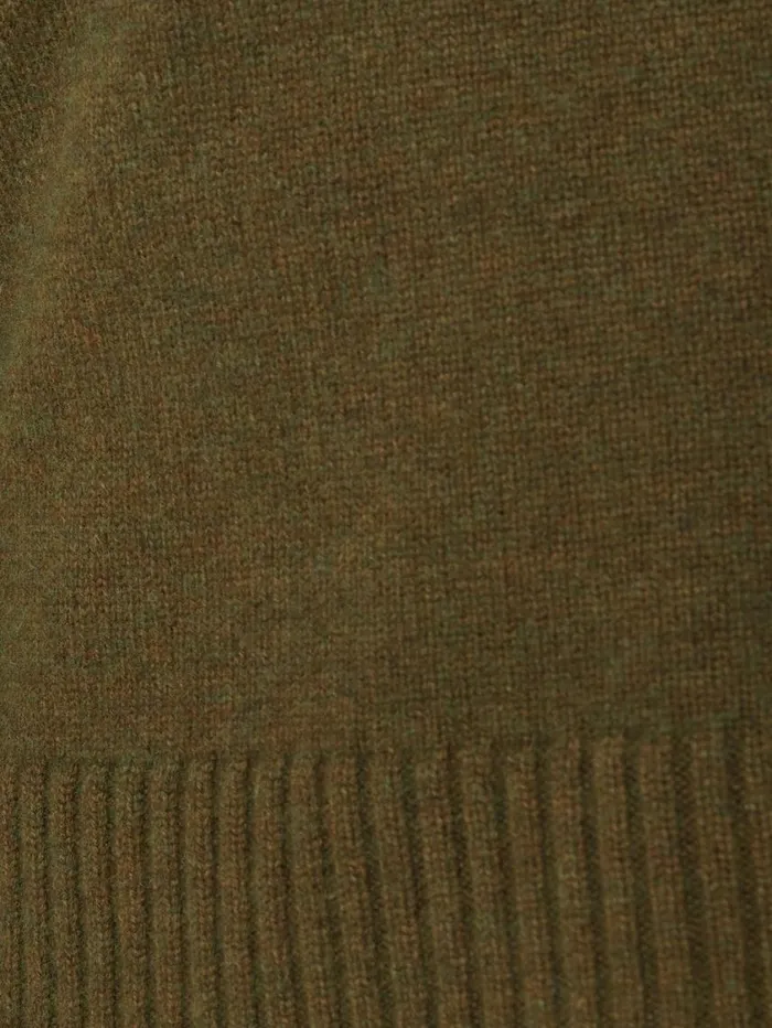 Jigsaw Compact Wool Cashmere Blend Jumper Khaki Women Knitwear and Cashmere