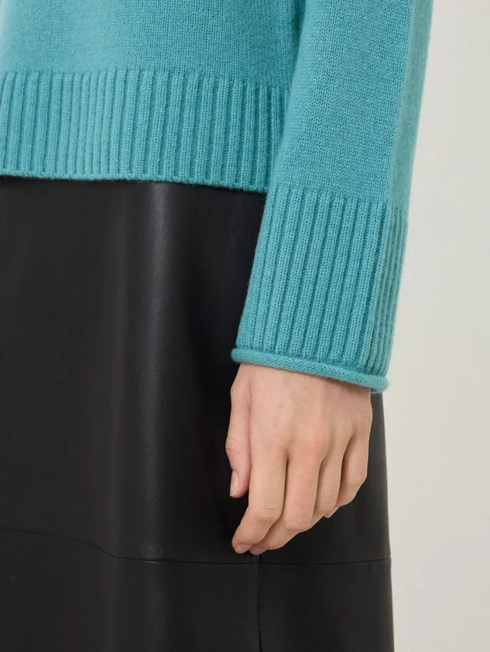 Jigsaw Compact Wool Cashmere Blend Jumper Powder Blue Women Knitwear and Cashmere