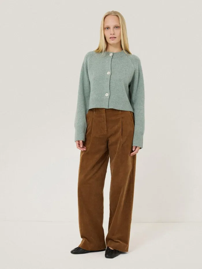Jigsaw Corduroy Pleat Trouser Brown Women Trousers