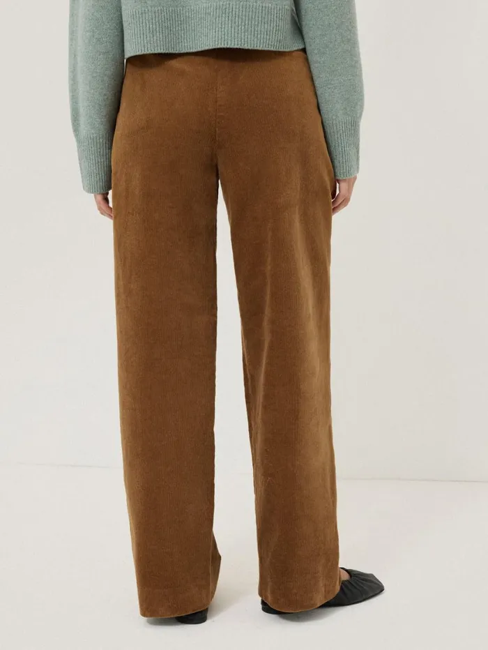 Jigsaw Corduroy Pleat Trouser Brown Women Trousers