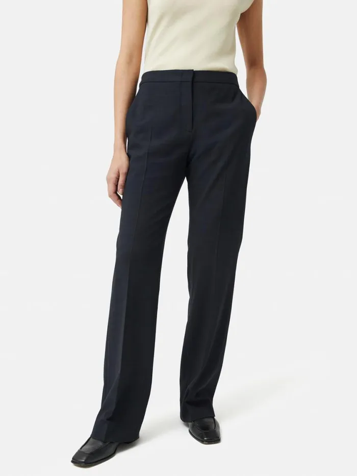 Jigsaw Crosshatch Mason Trouser Navy Women Suits and Tailoring