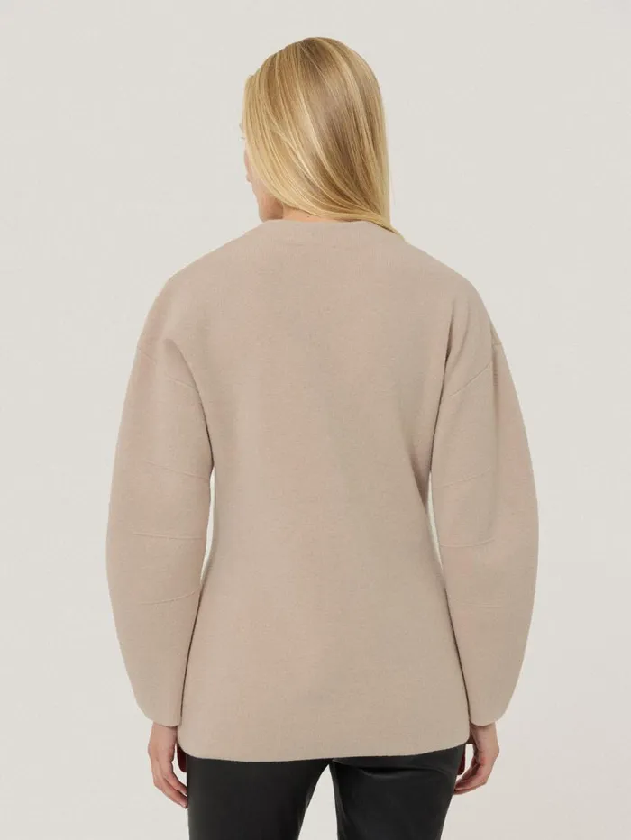 Jigsaw Darted Longline Knit Jacket Cream Women Knitwear and Cashmere
